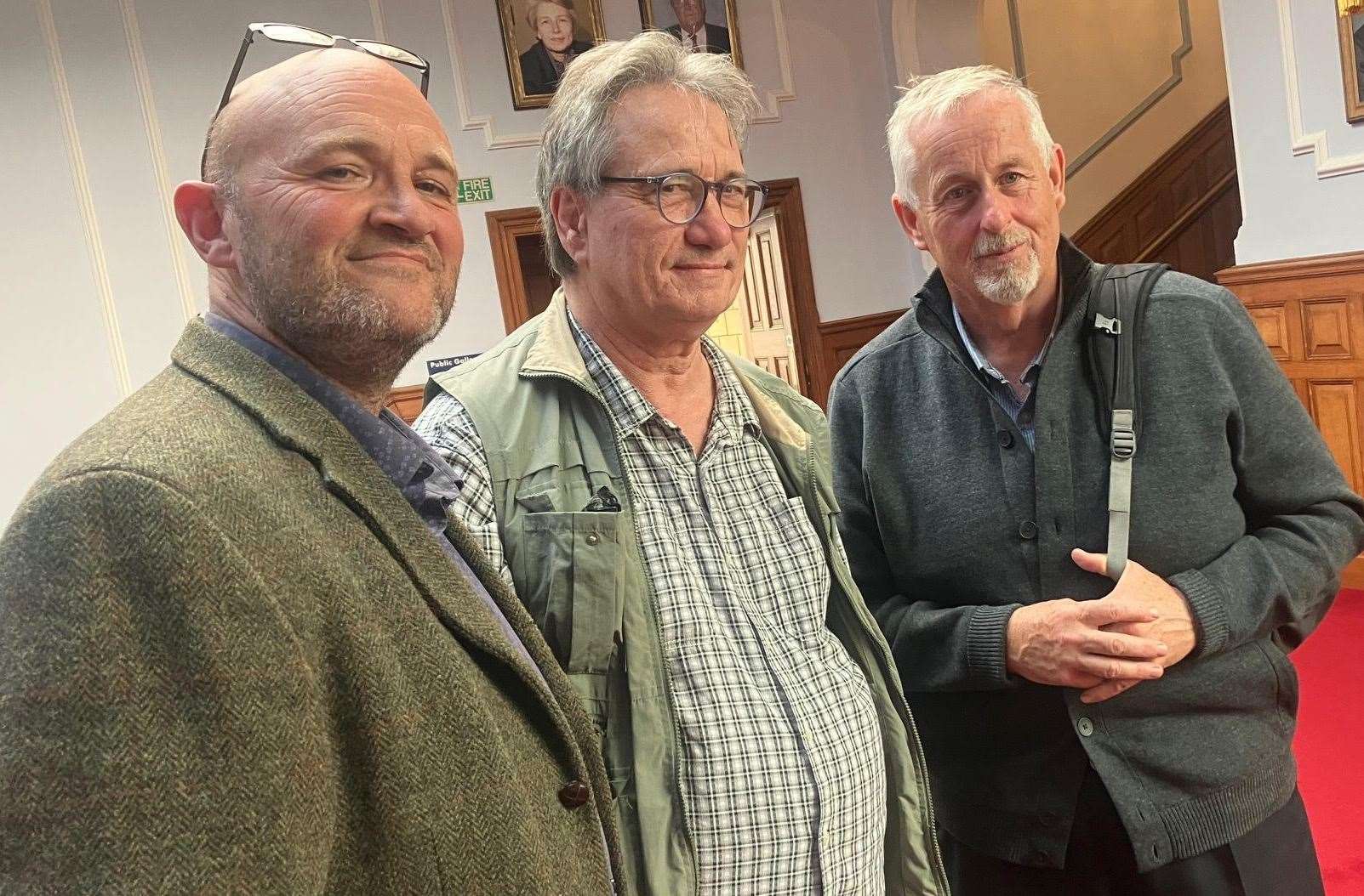 Save Folkestone Library campaigners, from left, Bryan Rylands, Jon O'Connor and Matthew Jones. Picture: Simon Finlay