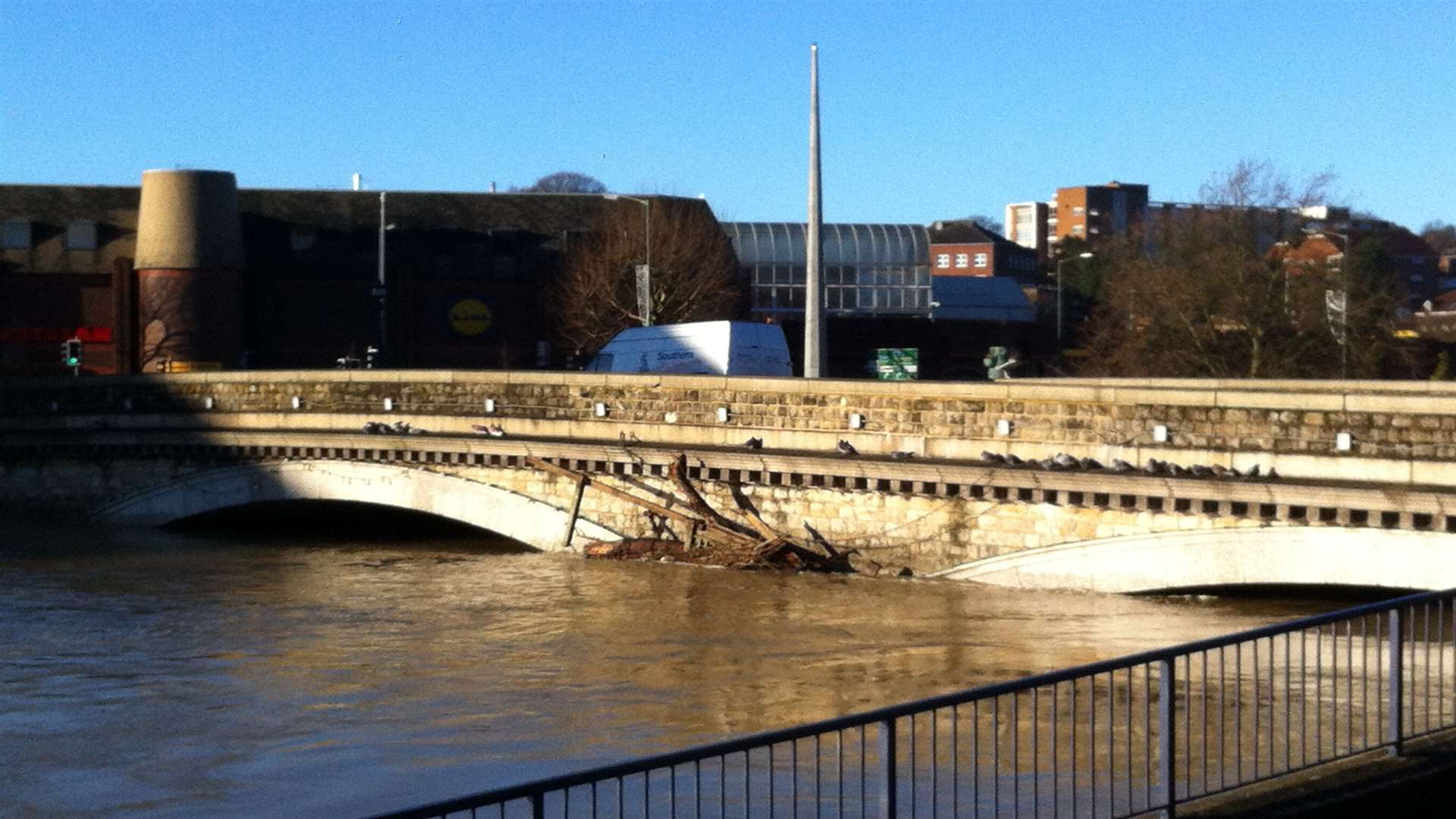 Parts of Maidstone town centre were left underwater