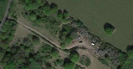 An aerial view of the orchard site near Goudhurst where William Smith was shot by police. Picture: Google Maps