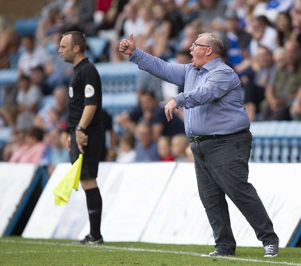 Steve Evans enjoyed the day at Priestfield Picture: Ady Kerry (15968381)