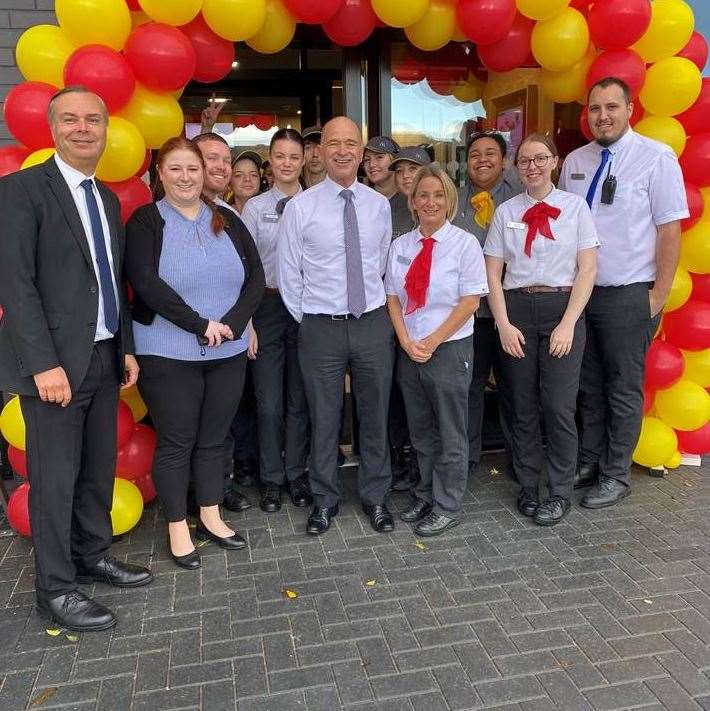 Staff on opening day the county's newest McDonald's in Folkestone