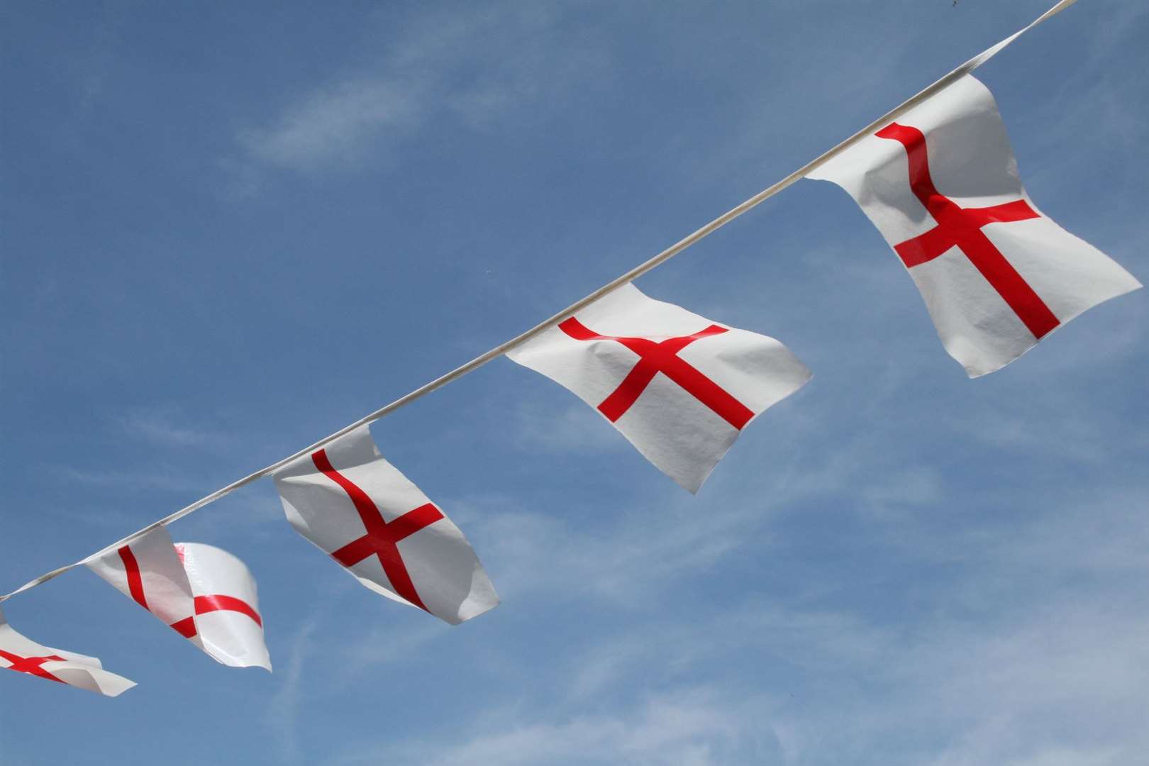 Saint George Flag bunting against beautiful blue sky. Picture: iStock