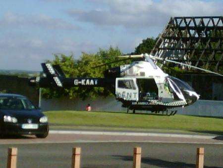 Kent Air Ambulance at the scene in Dartford