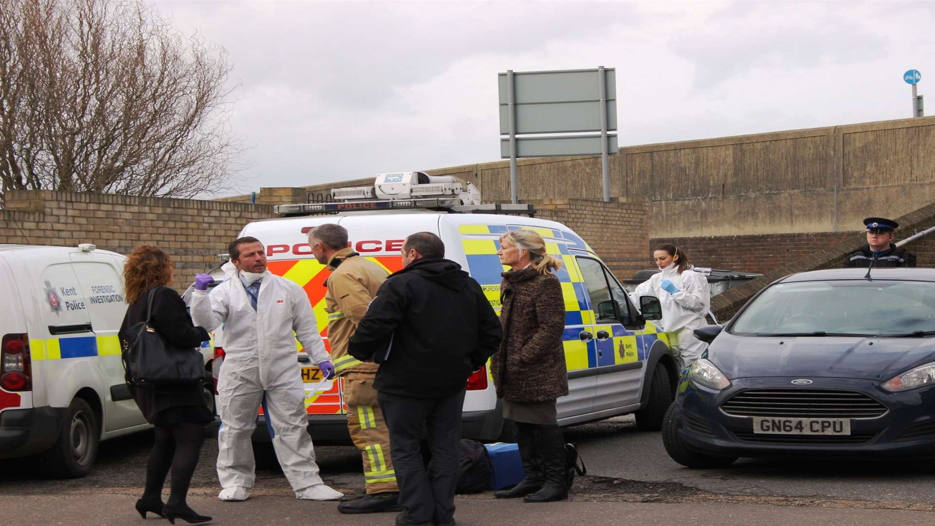 Police forensics experts at Broadway Sheerness in March