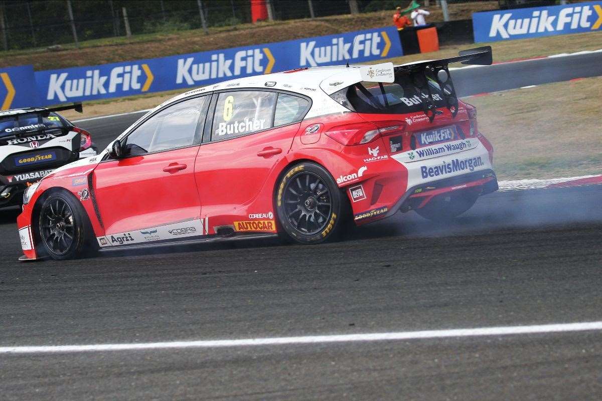 Rory Butcher suffered two punctures at Brands Hatch Picture: BTCC (40182716)