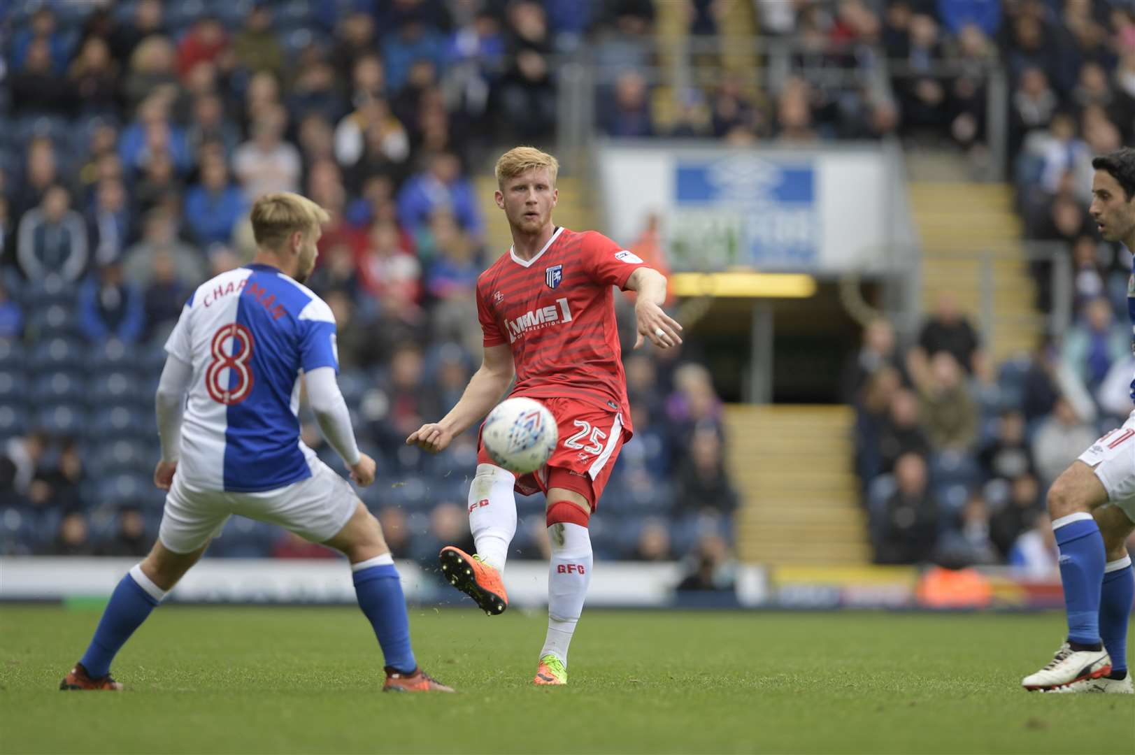 Finn O'Mara in action against Blackburn Rovers Picture: Barry Goodwin