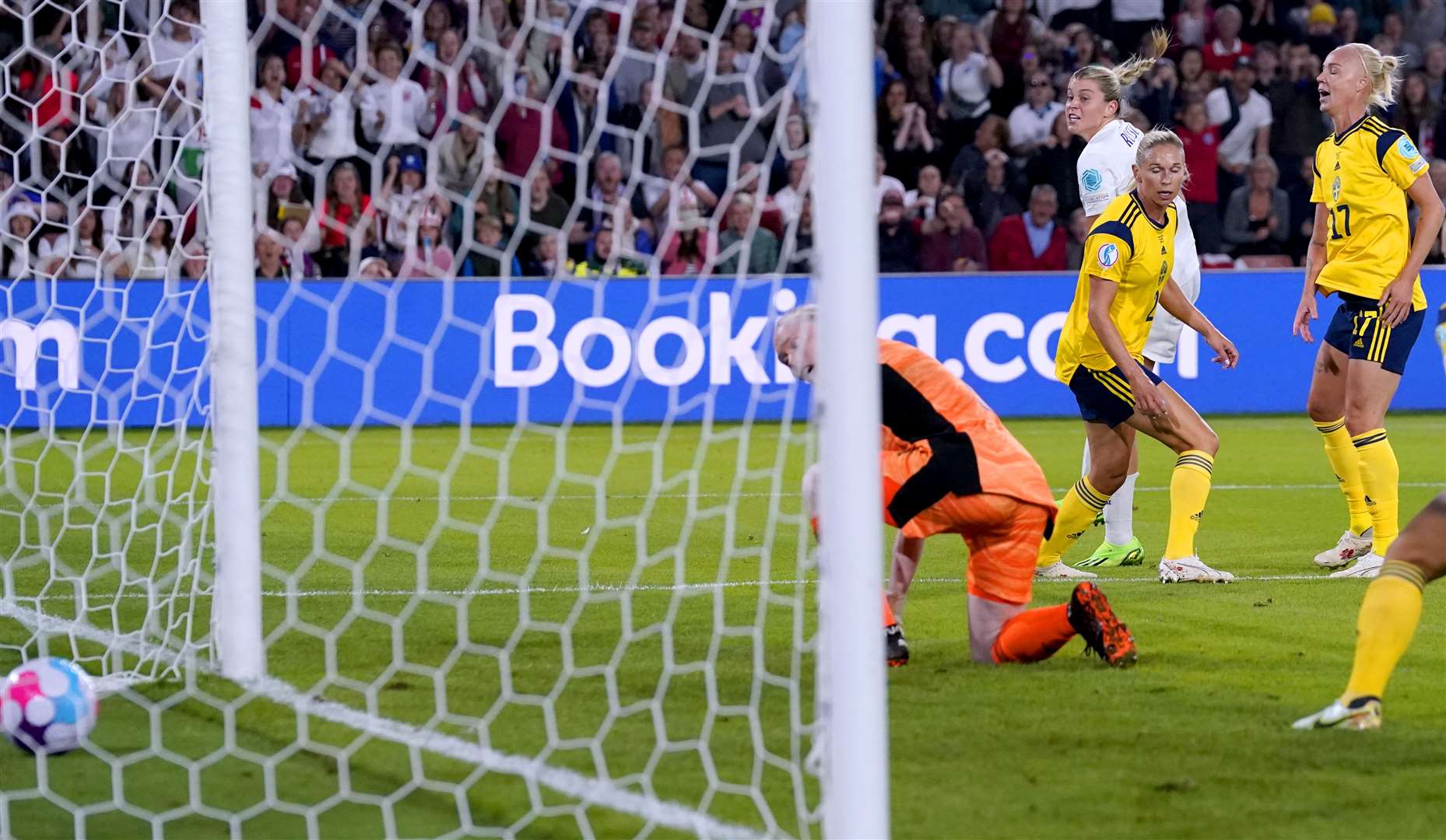 England's Alessia Russo scores their side's third goal of the game during the UEFA Women's Euro 2022 semi-final match at Bramall Lane, Sheffield, on Tuesday. Picture: PA / Danny Lawson