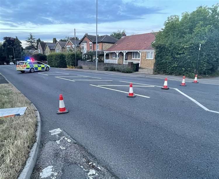 A road closure is in place along the A229 Linton Road due to a burst water main near a bridge. Photo: @KentSpecials
