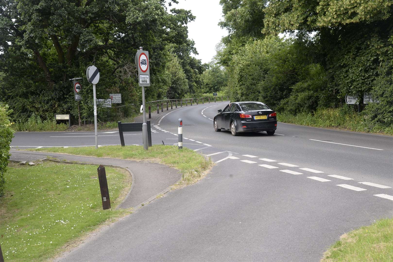 The junction of Bullockstone Road and Canterbury Road in Herne