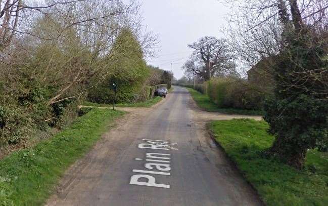 Plain Road in Marden, where the body of a dead dog and pheasants were discovered by Susan Hutt Picture: Google Street View