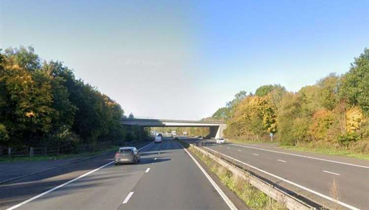 The M26 has been closed London-bound between J2A for Wrotham and M25 J5 for Sevenoaks due to a burst water main. Picture: Google