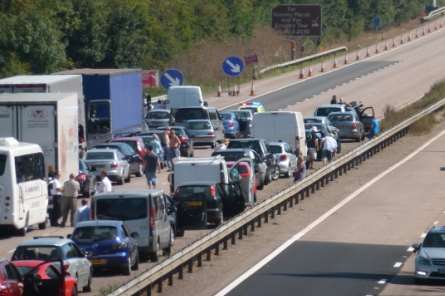 Gridlock on the M20. Stock picture