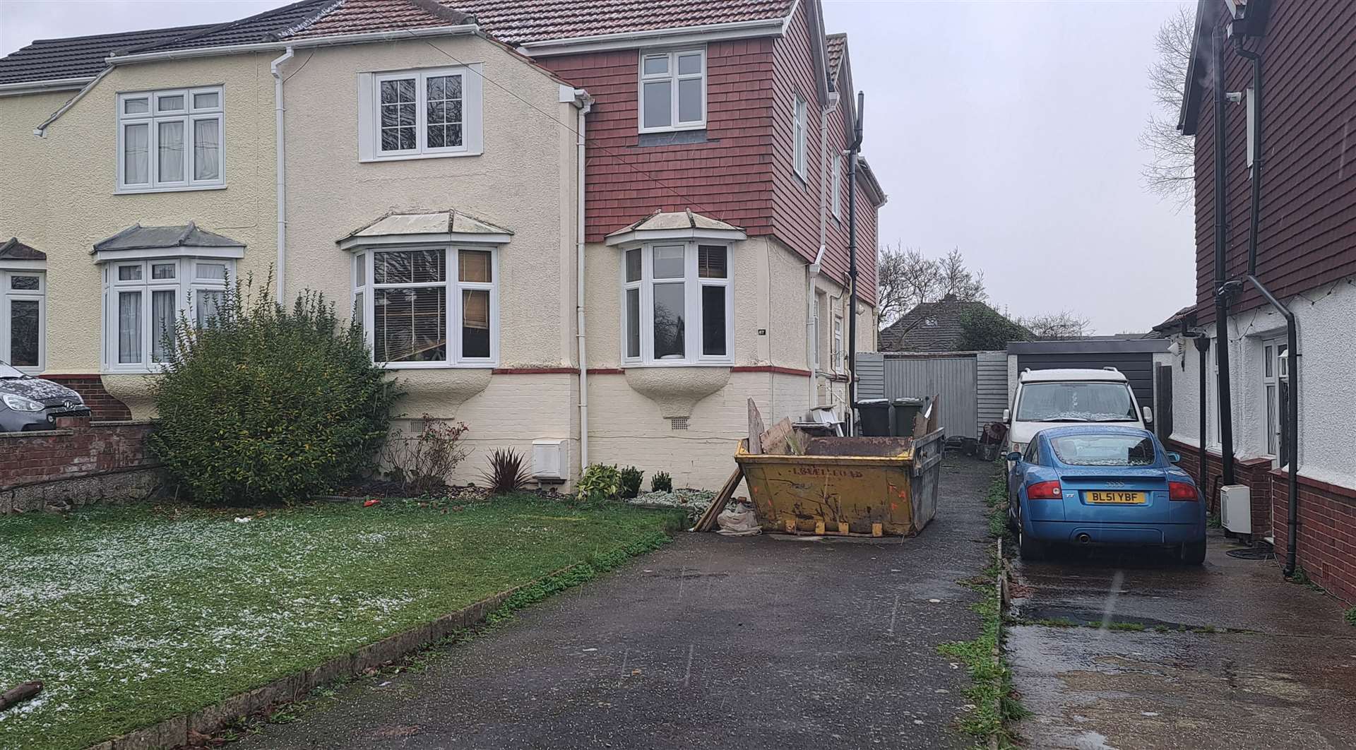 The building with a skip on the driveway is the one earmarked for a children's home