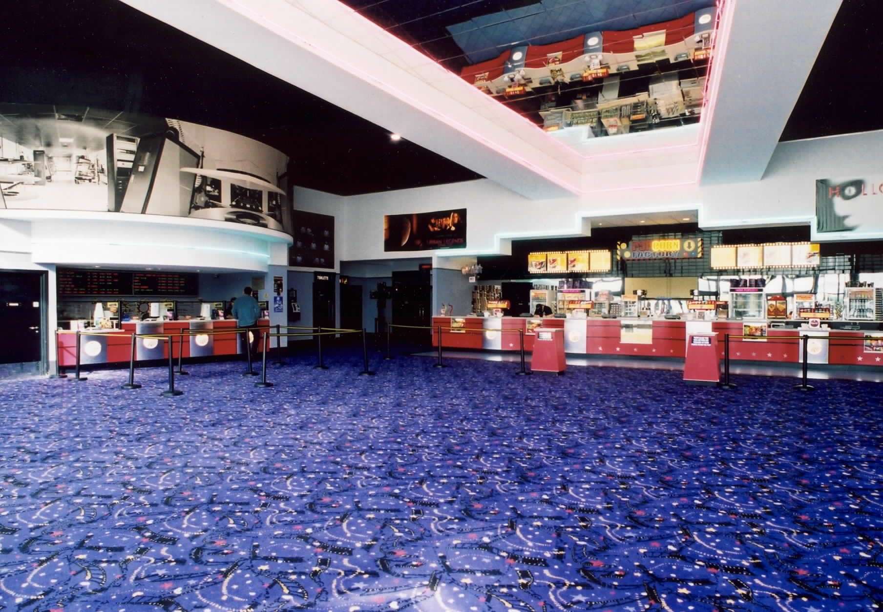The main foyer at Ashford's Cineworld in December 2002 featuring its huge mirror on the ceiling
