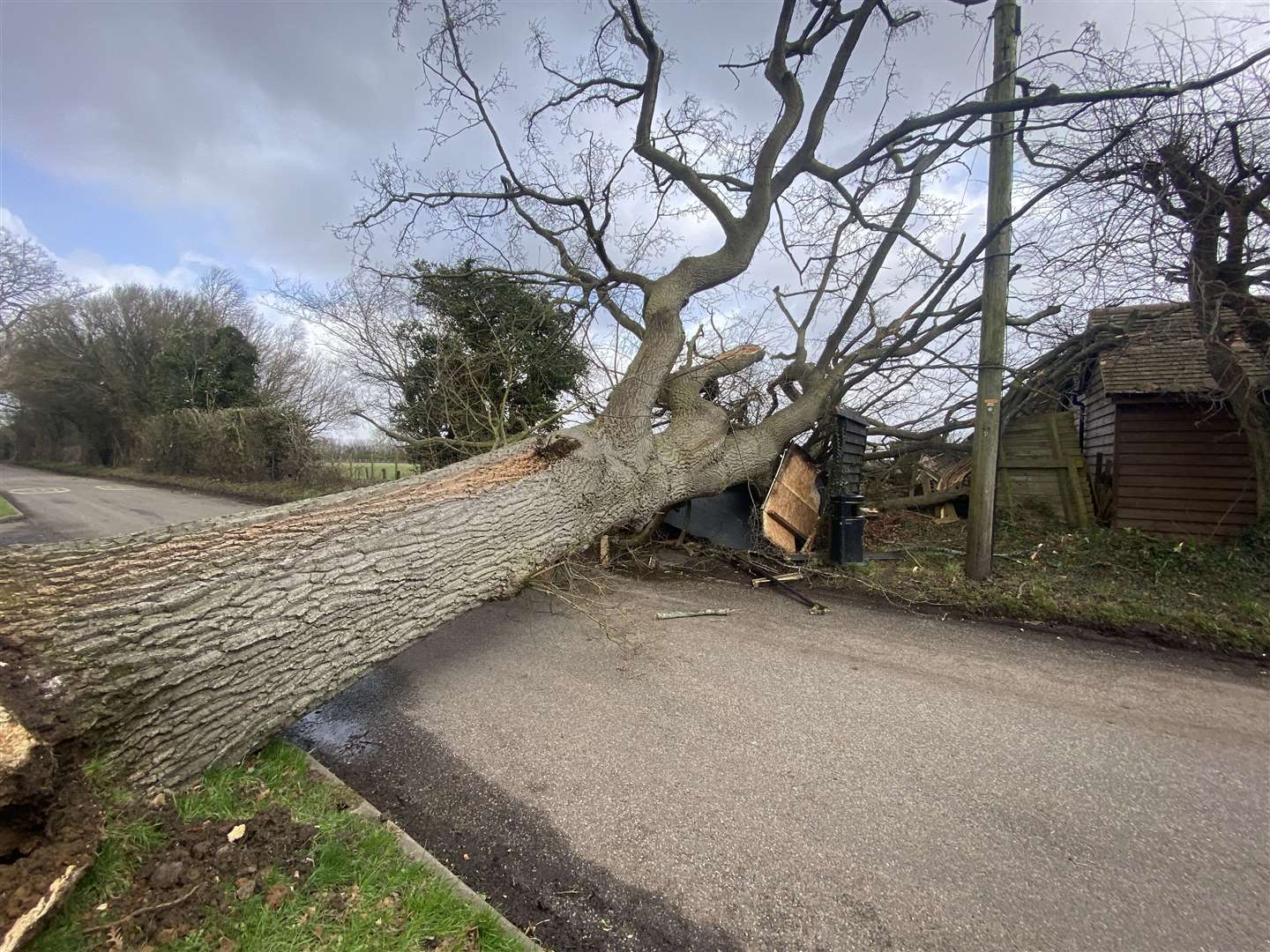 It was lucky no one was waiting at this bus stop in Pluckley... Picture: Ryland Holloway