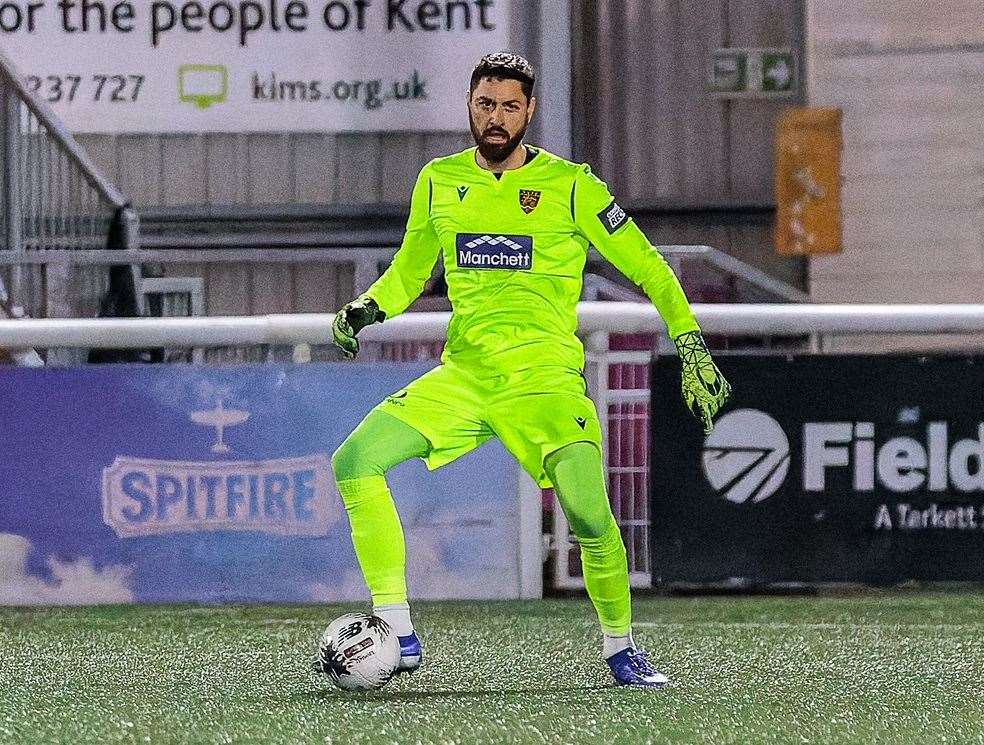 Maidstone United goalkeeper Lucas Covolan. Picture: Helen Cooper