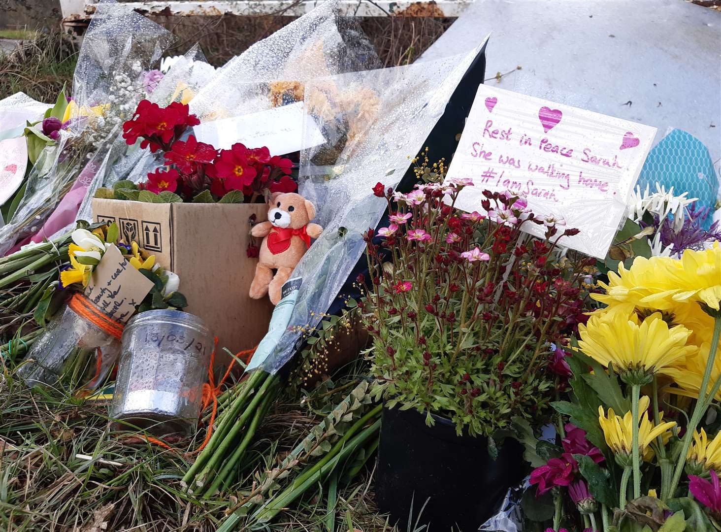 Residents have left many tributes in Bears Lane