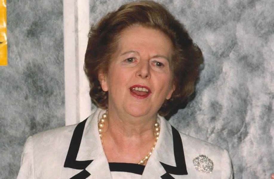 Former Prime Minister Margaret Thatcher, at the Kent Messenger's old headquarters in Larkfield