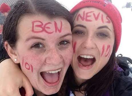 Sophie La-Haye, 20, and Rachel Walker, 24, took part in Demelza Hospice Care for Children's Ben Nevis 101 challenge