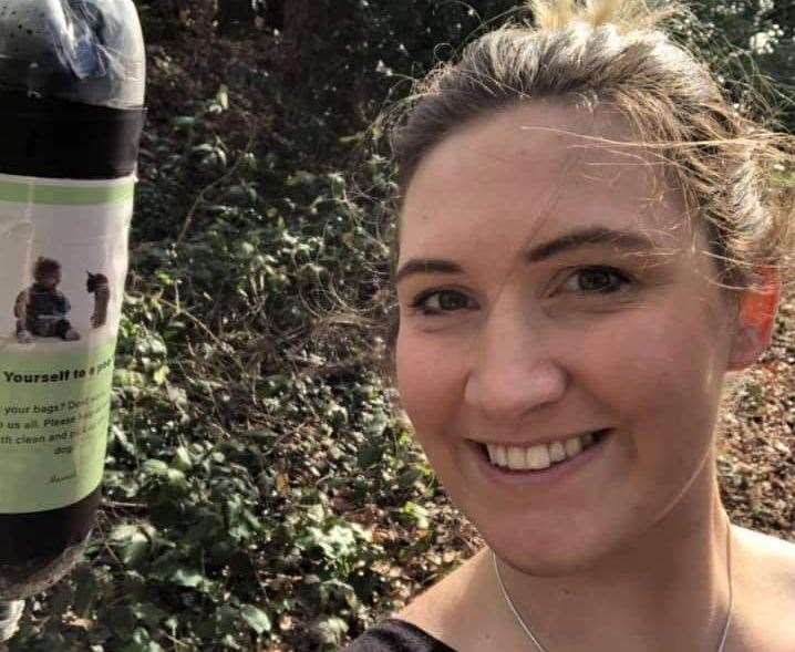 Hannah Lamprell who picked up 187 bags of dog poo from a path