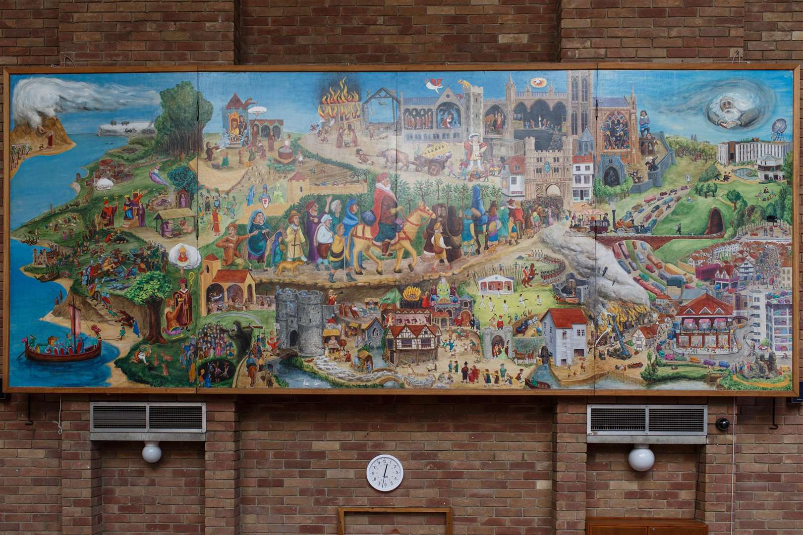 Oliver Postgate's A Canterbury Chronicle which hangs in Eliot College