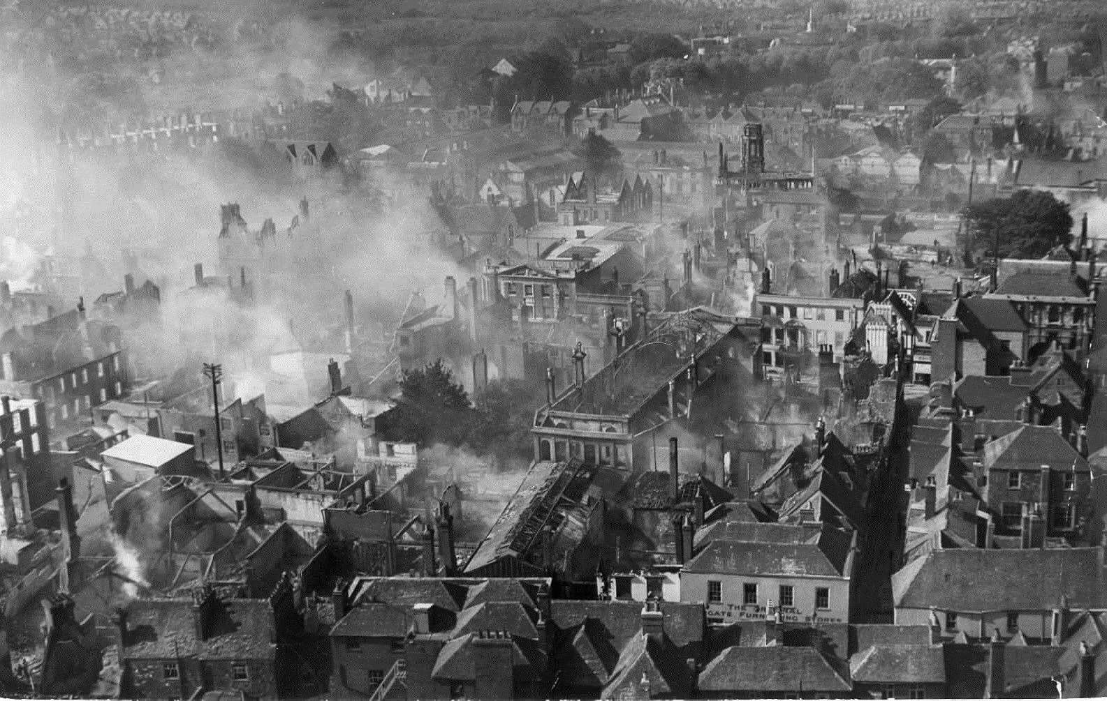 The devastation caused to Canterbury during the Baedeker raid of June 1, 1942. Picture: Anthony Swaine