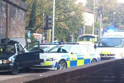 Police at the scene by Luton Arches