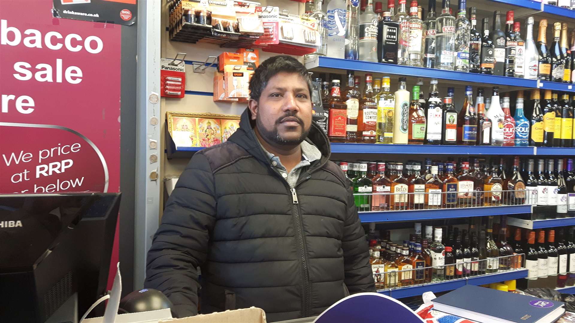 Engarshal Sinnarrsa, the owner of Lucky's Newsagnts on Boughton Parade