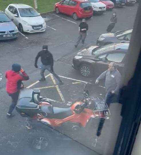 The owner confronts thugs using a chainsaw to try to steal his quad bike in broad daylight from outside a Sittingbourne factory