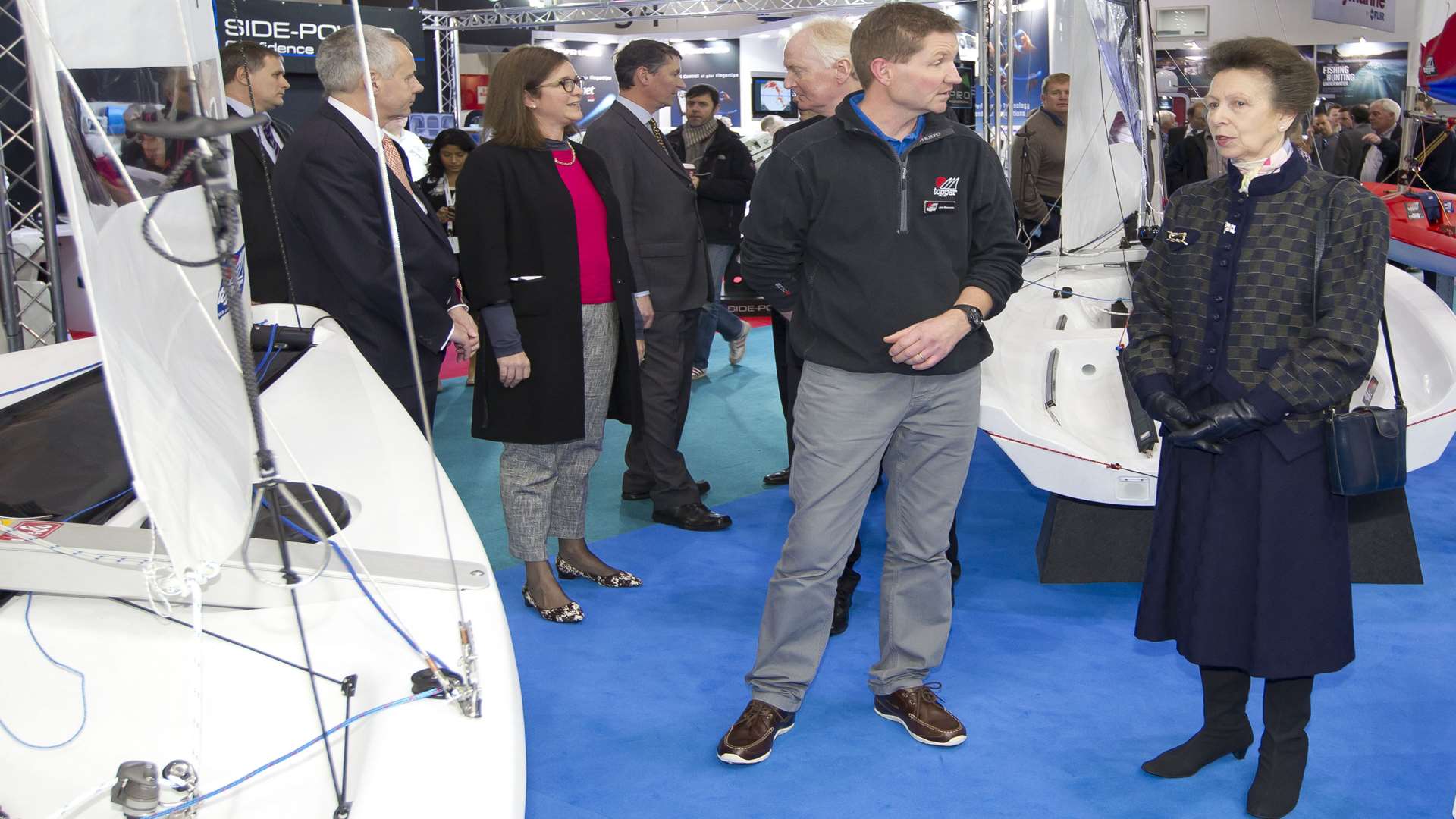 HRH The Princess Royal visits the Topper International stand at the London Boat Show, ExCeL London