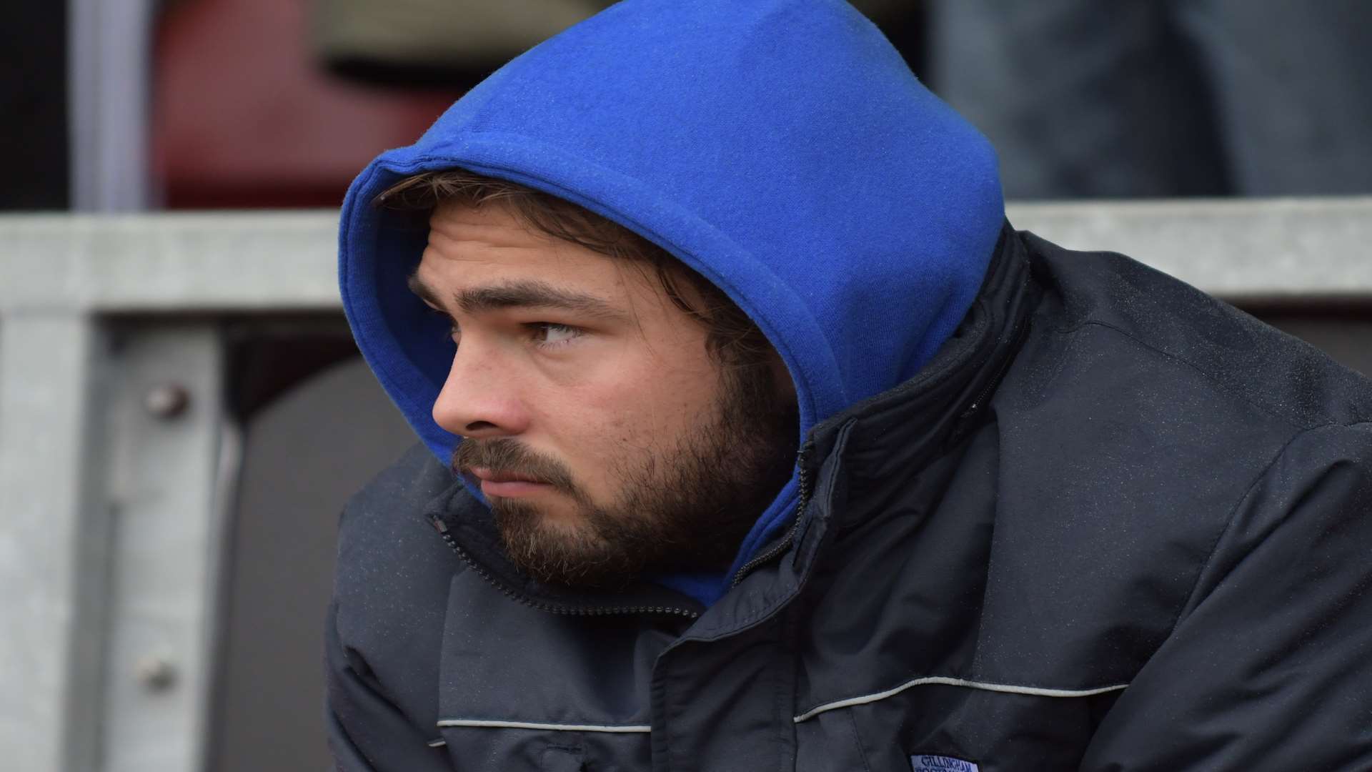 Bradley Dack watches on from the bench at Fleetwood after a hamstring injury ruled him out of contention Picture: Barry Goodwin