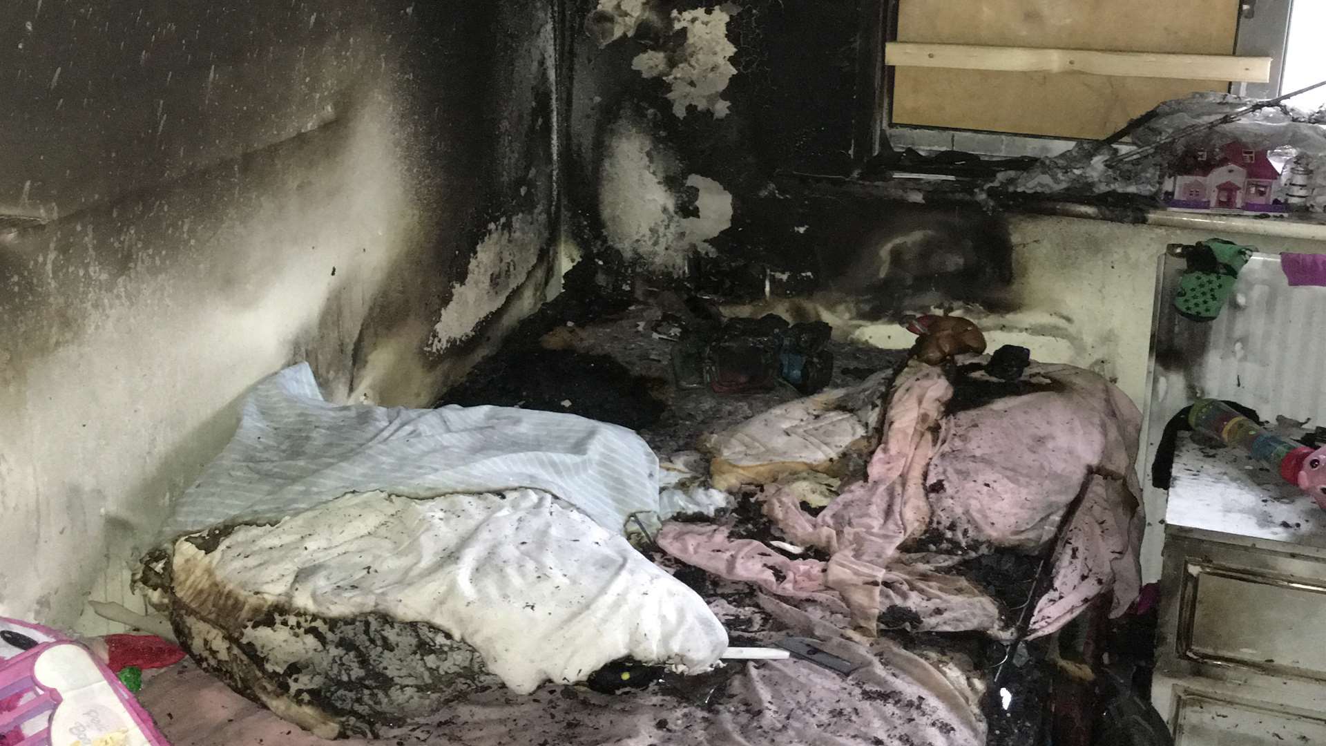 The fire started in Connie's bedroom