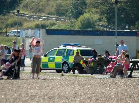 People watched from the beach while the emergency services carried out their search. Picture: DAVE DOWNEY