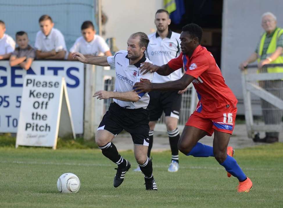 Gillingham's Amine Linganzi in action at Faversham in pre-season Picture: Chris Davey
