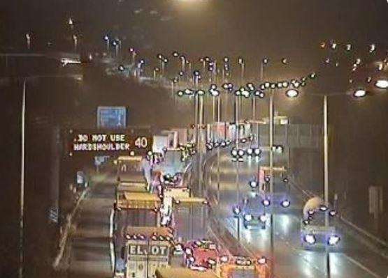 Congestion in Folkestone after the crash on the A20. Picture: Kent Highways