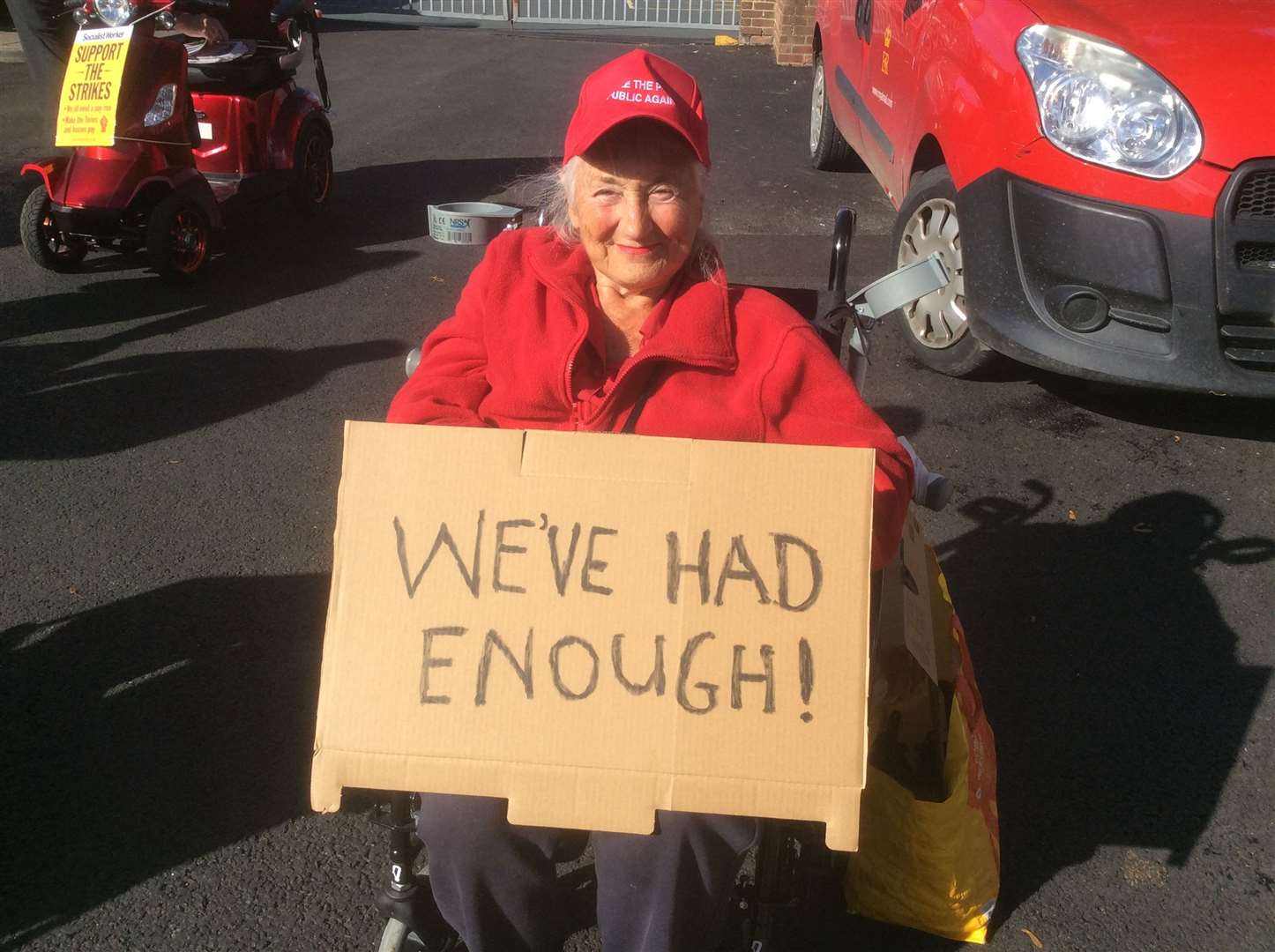 Disabled activist Christine Tongue of Access Thanet who spoked at the protest