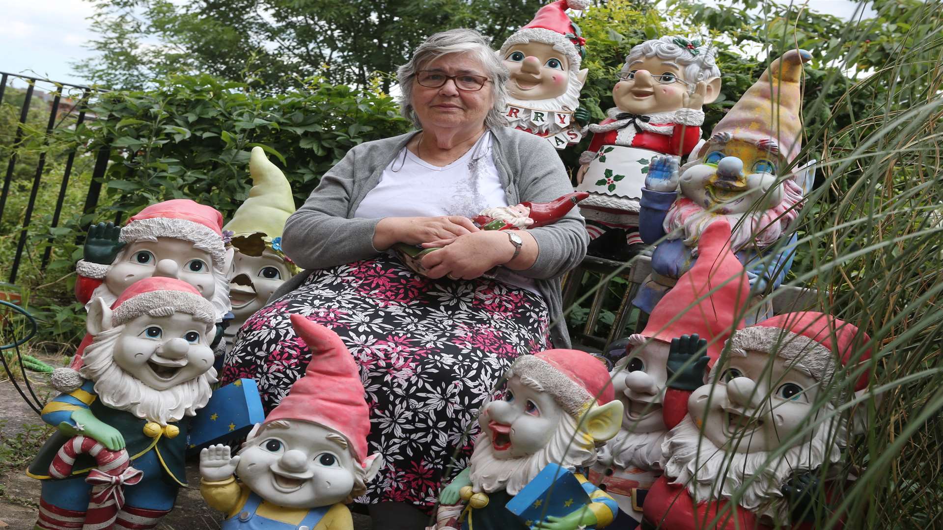 Rosemary Wimble, has had about 20, three foot gnomes stolen from her front garden
