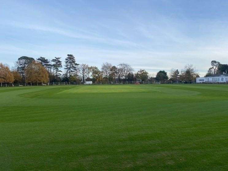 The newly renovated cricket pitch at The Vine in Sevenoaks