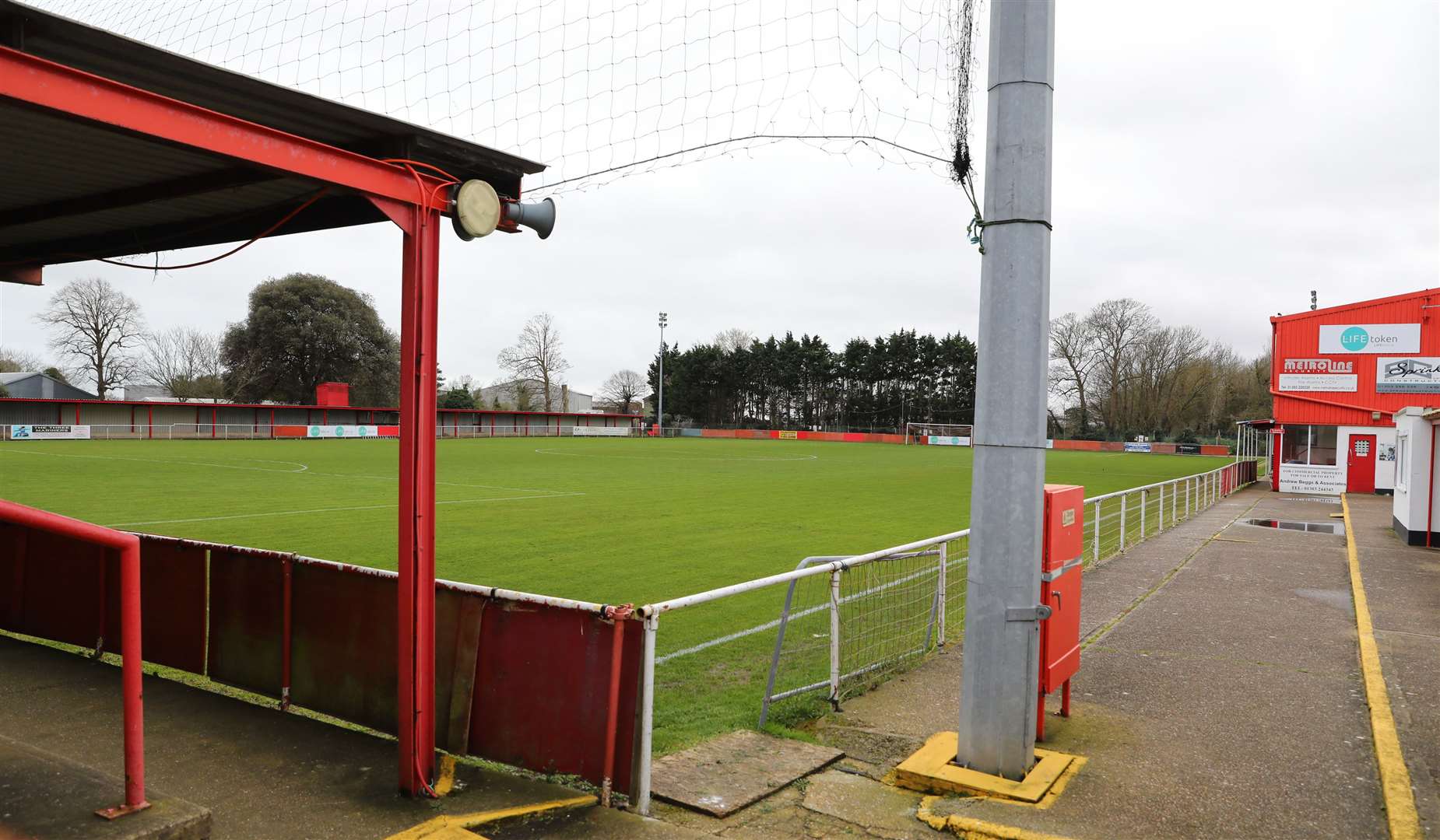 Hythe Town's Reachfields ground – one of the many across the county that have been standing idle due to the Coronavirus Picture: Andy Jones
