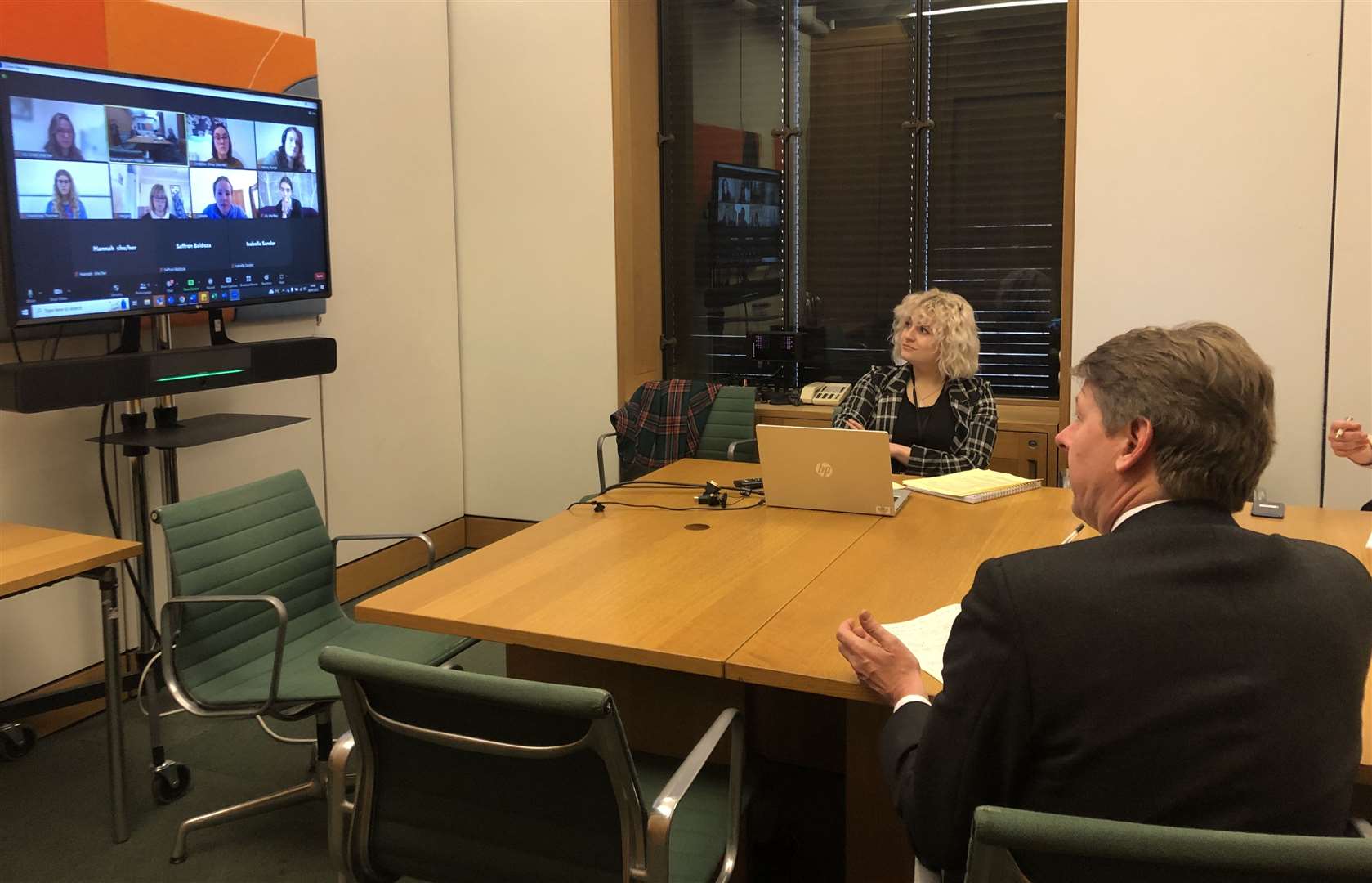 MP Robin Walker spoke to Megan and other members of the charity about SEND funding and autism awareness in schools. Picture: Ambitious about Autism