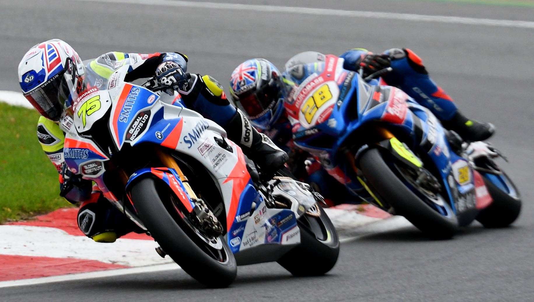 Sittingbourne's Alex Olsen (75), who finished 13th in all three races, leads Bradley Ray from Lydd, who finished 14th twice and 15th. Picture: Simon Hildrew