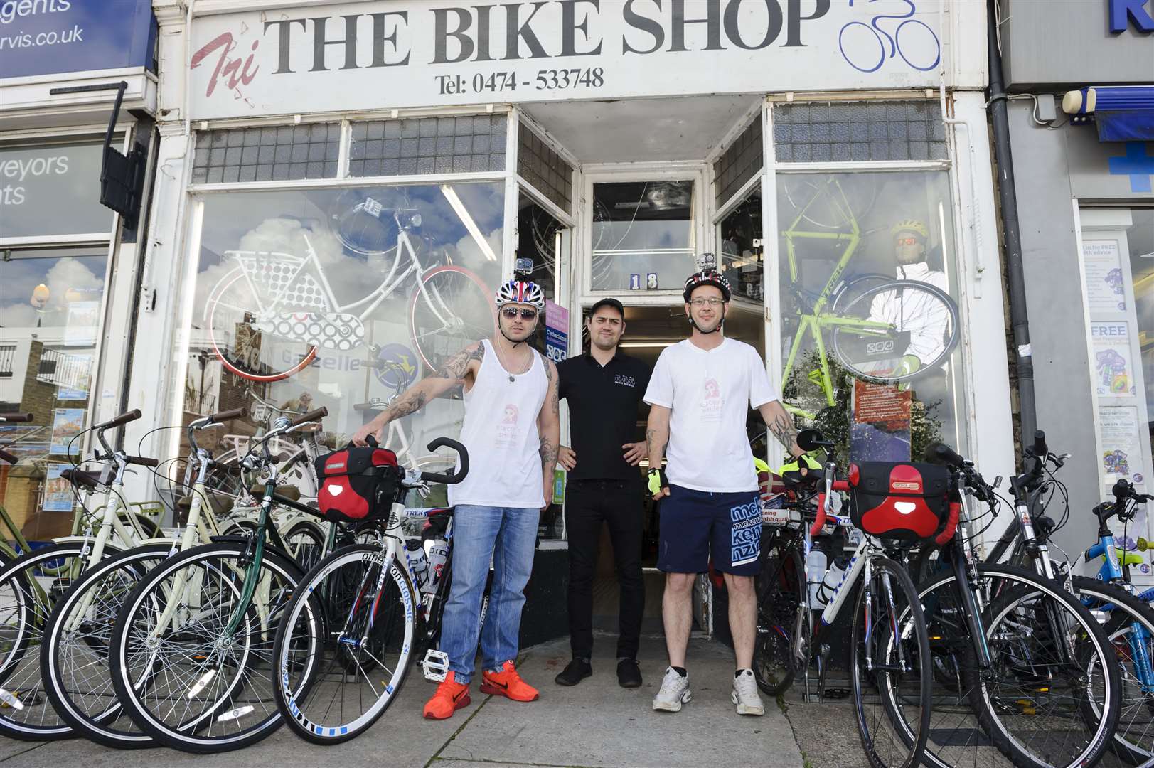 From left, Jay Pritchard, Leo Brown from Tri The Bike Shop, and Dennis Woodgate.