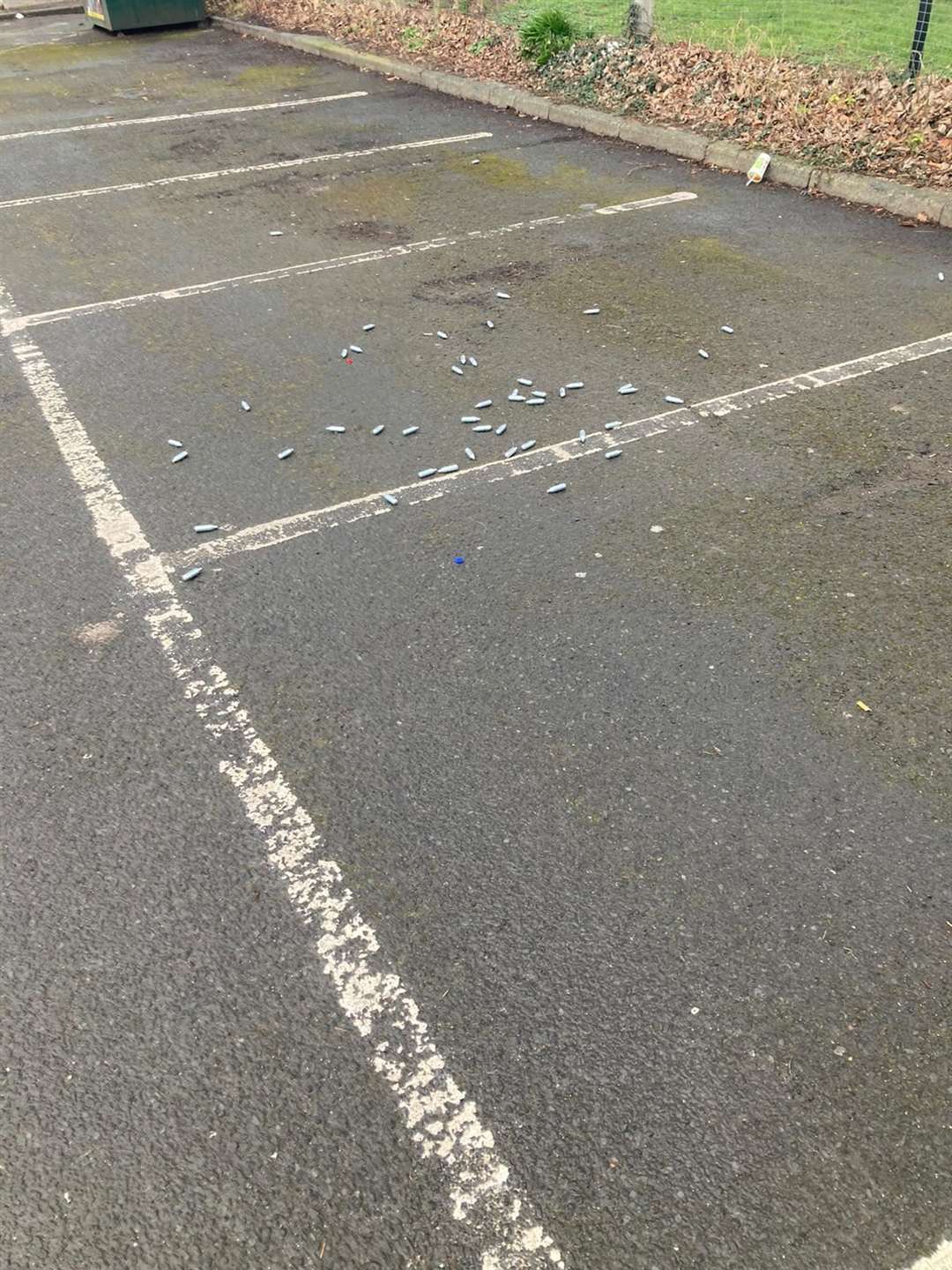 Evidence of laughing gas cannisters in the car park in Station Road, next to Rainham Rec. Picture: Friends of Rainham Rec