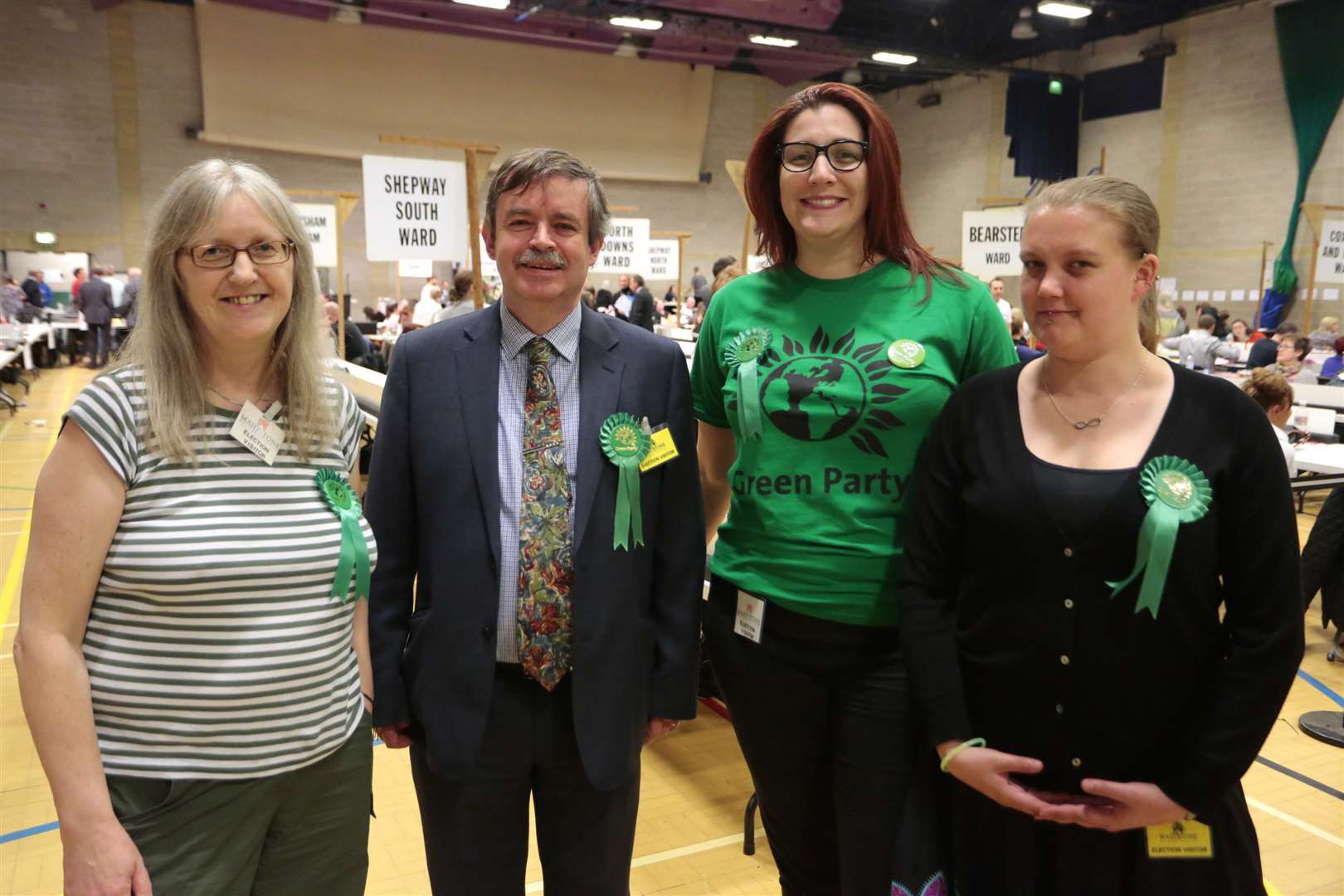 Tim Valentine and Hannah Patton with Green Party supporters