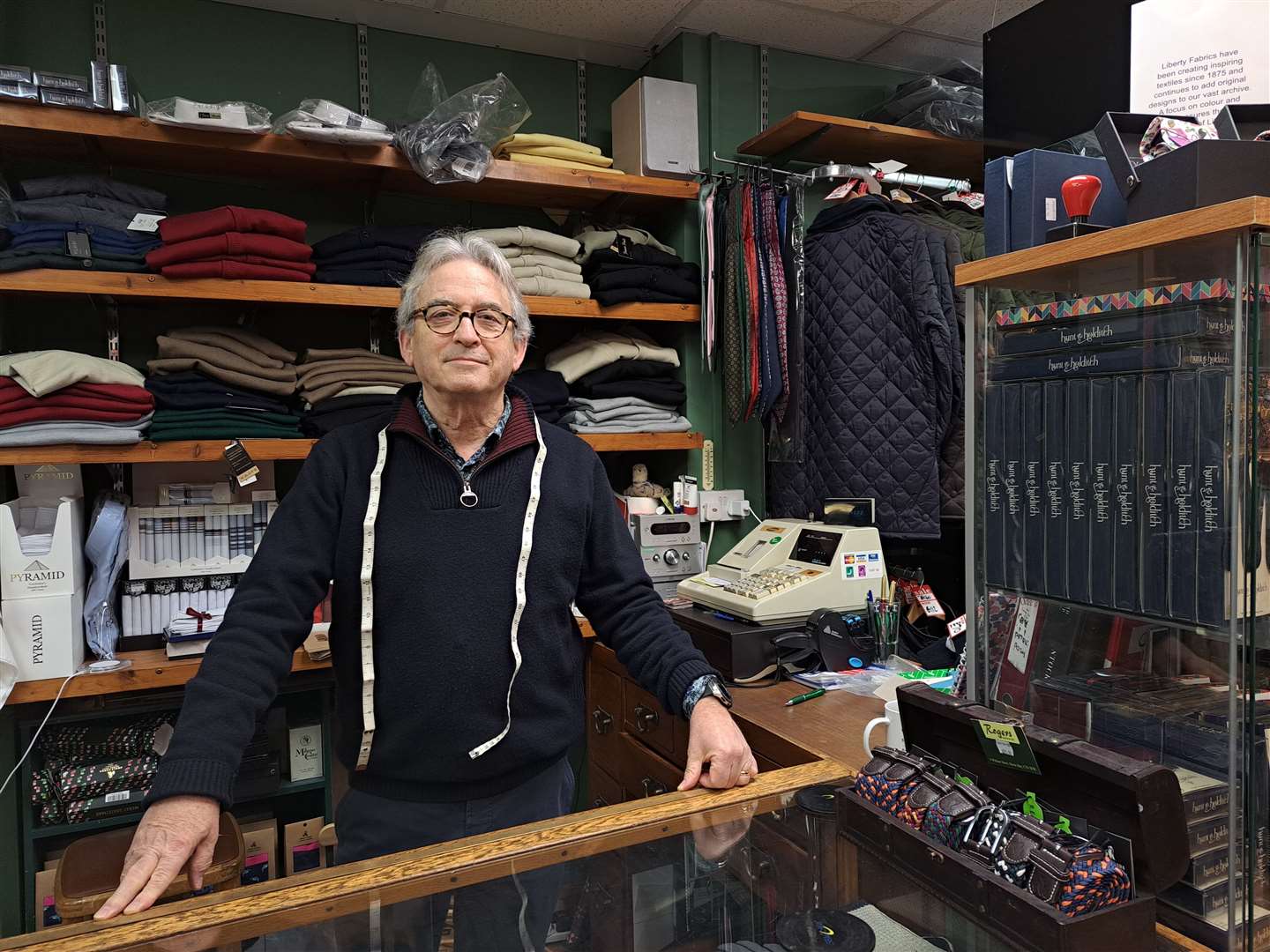 Tony Symons has worked at Roger's Menswear in Herne Bay for almost 40 years