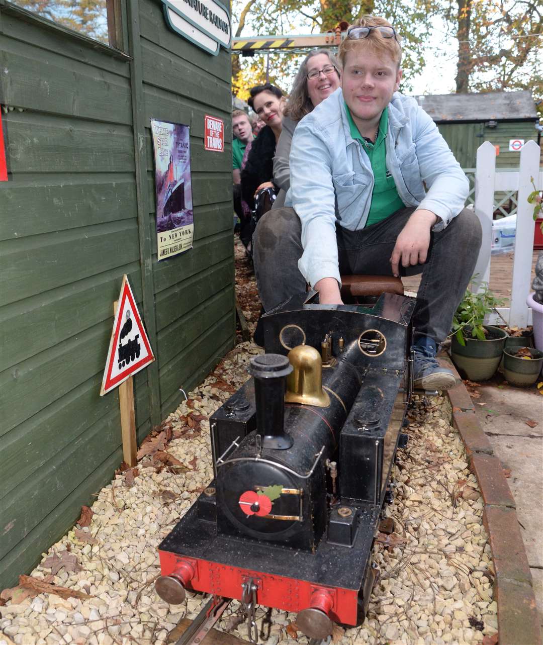 The train makes its way along the garden. Picture: Chris Davey