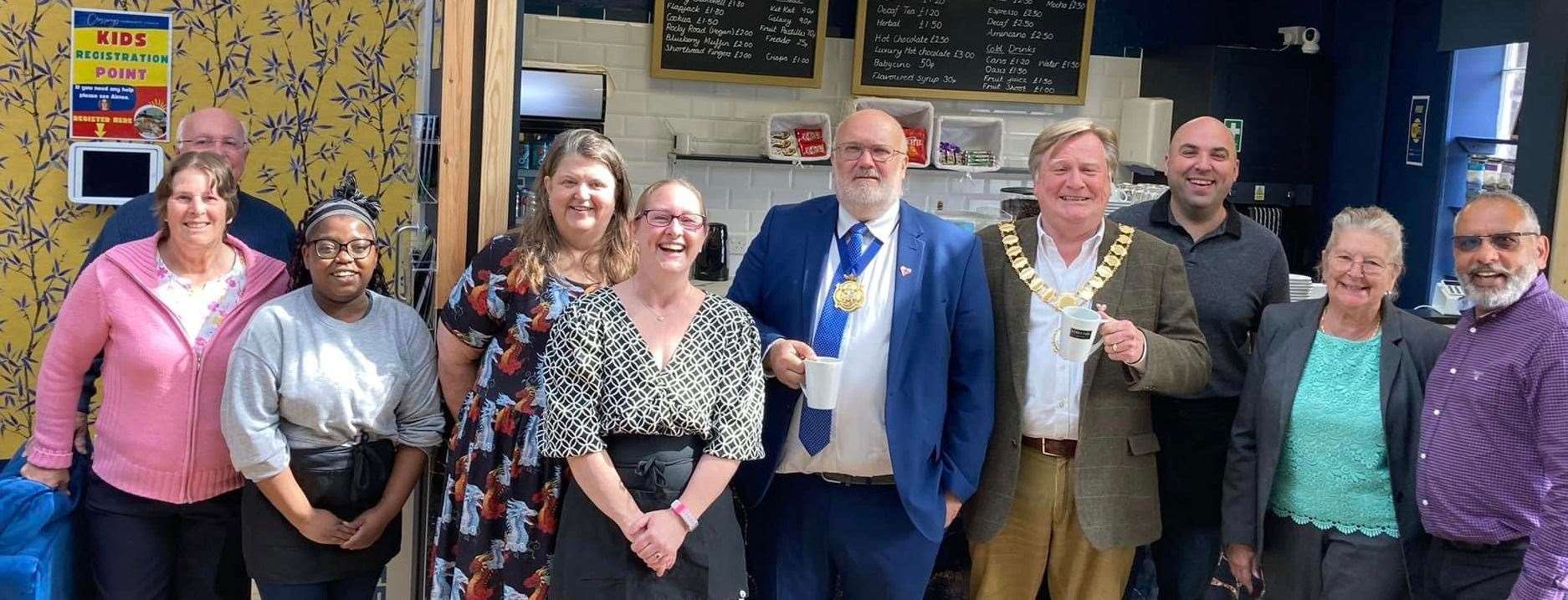 Dartford Borough Council leader Jeremy Kite and Dartford Mayor Councillor Paul Cutler enjoyed the opening day of new community cafe The Lounge at Acacia Hall in Dartford