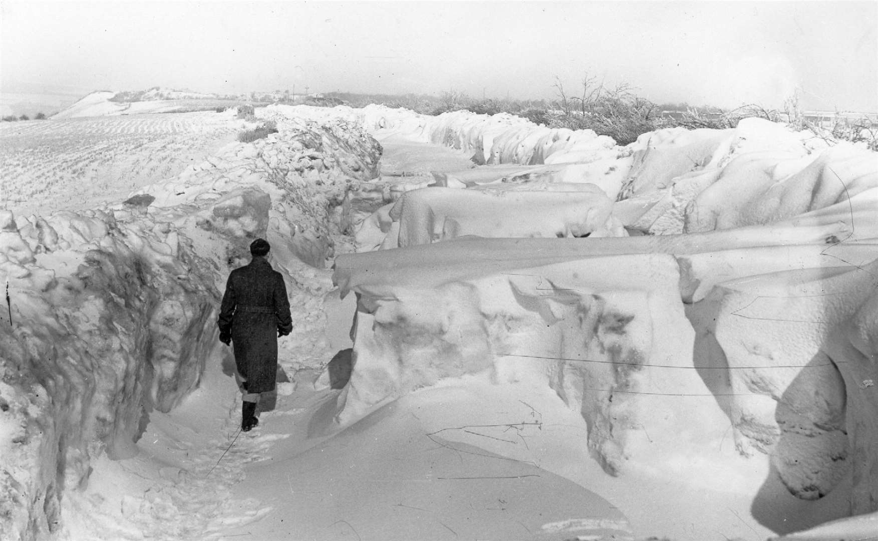 Chatham in 1947 after heavy snow blanketed the county