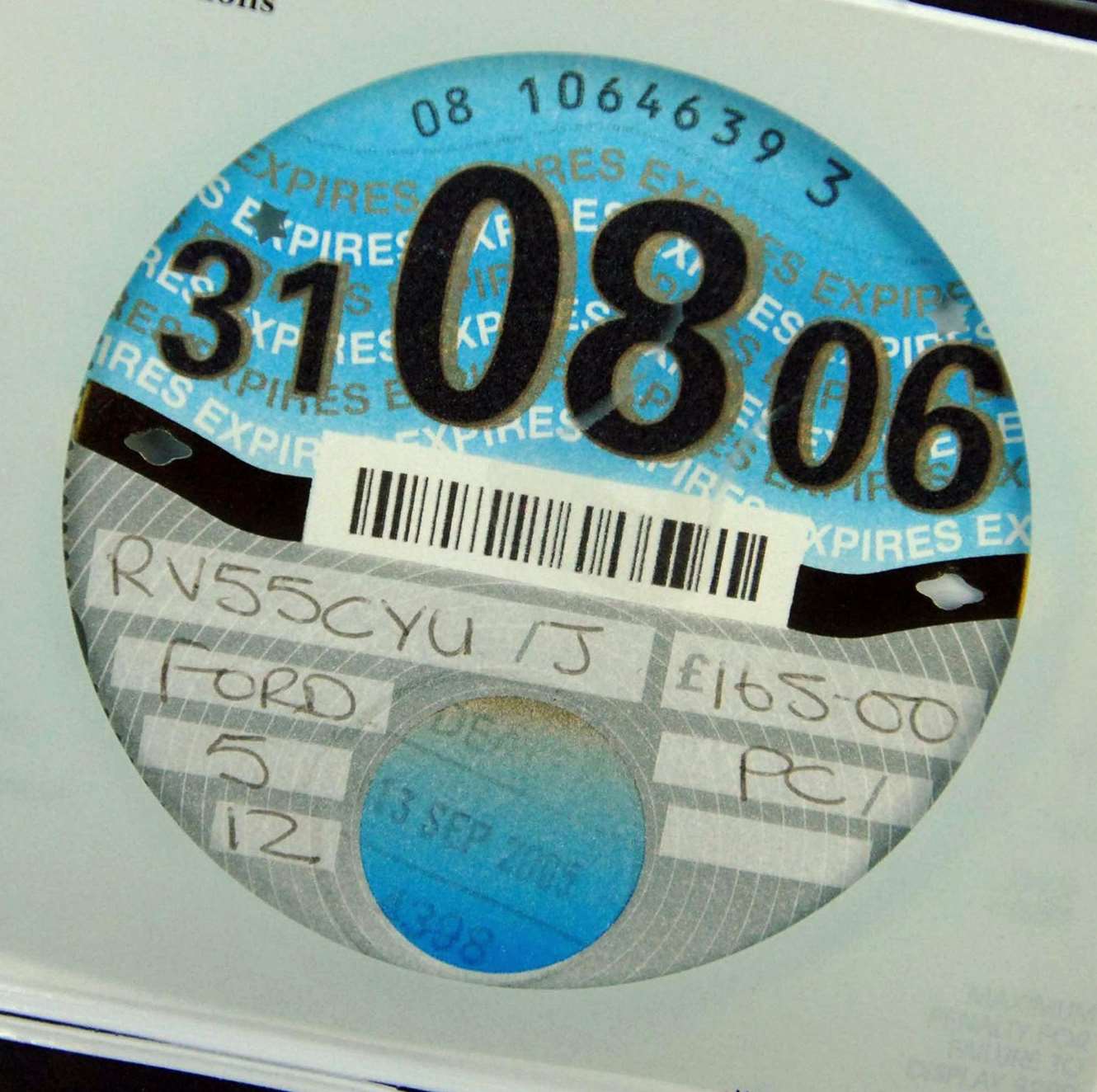 Old style tax disc