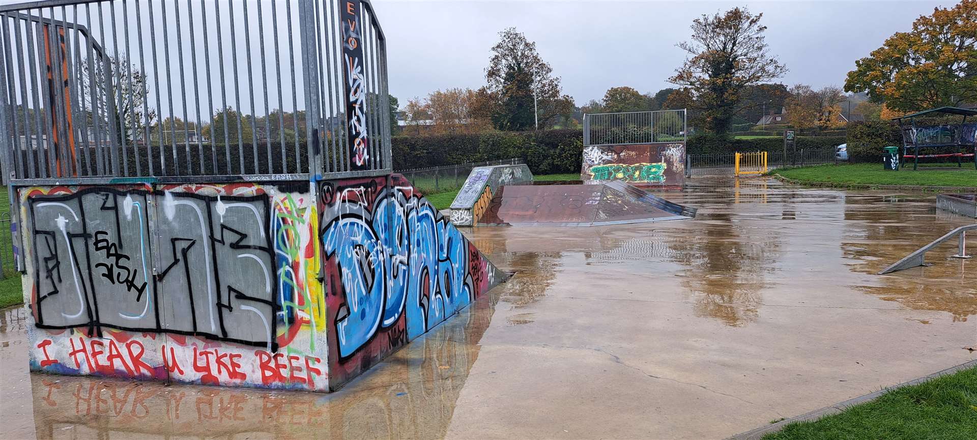 The existing skateboard park at Paddock Wood